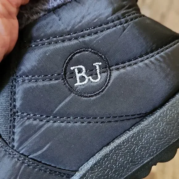 BJ Womens Fashionbanana Black Quilted Ankle Bootie 41/ 10.5 Waterproof Slip-On - Picture 3 of 12
